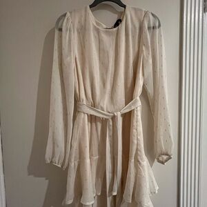 City Studio Cream Long Sleeve Dress